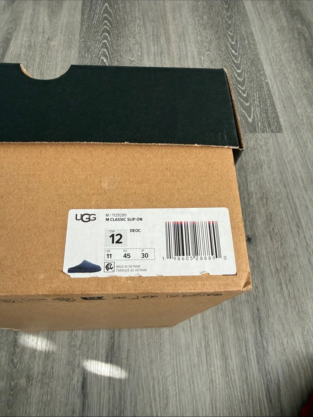 UGG Men’s Navy Suede Slip-On Slippers